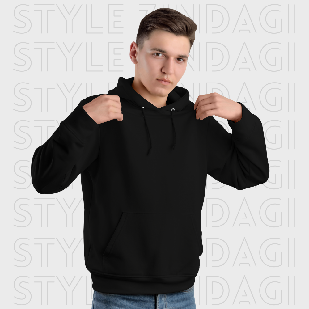 Black Plain Unisex Hoodie : Comfortable and Timeless