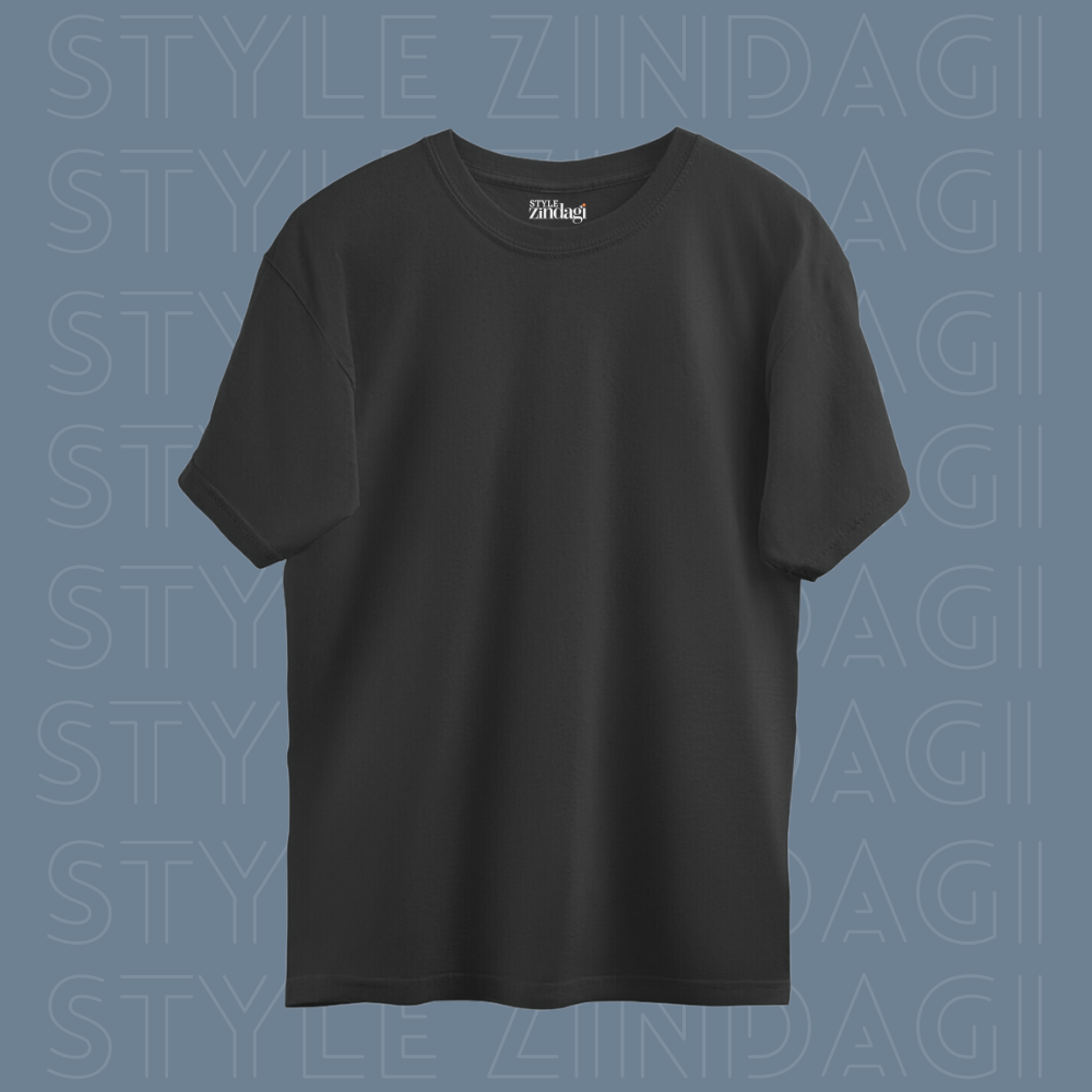 Black Plain Oversized Unisex T-Shirt