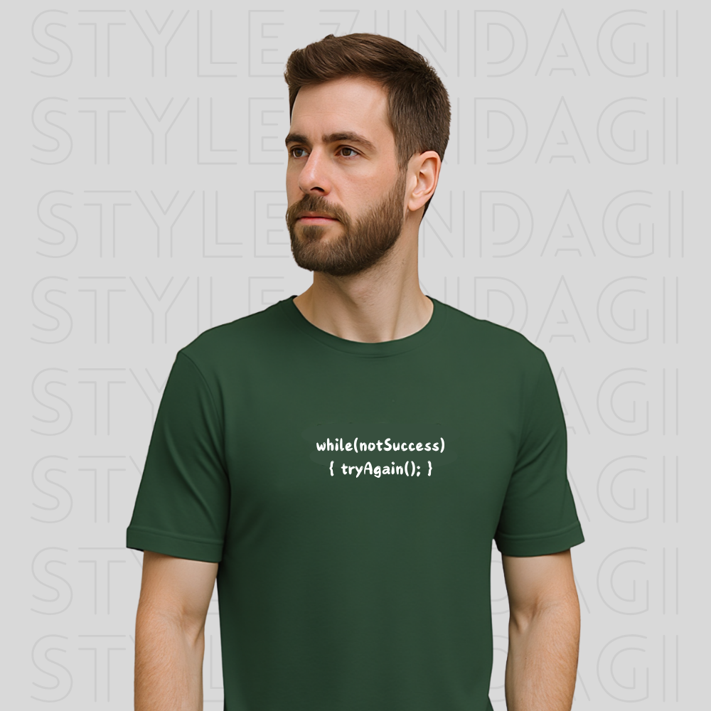 while(notSuccess) Try Again Unisex Motivation T-Shirt