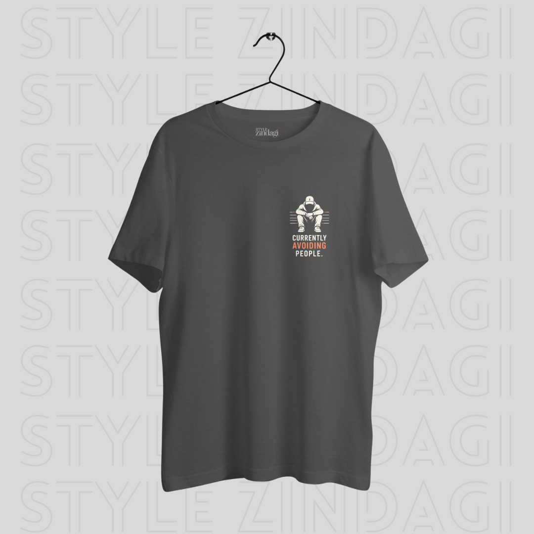 Currently Avoiding People Graphic T-Shirt | Charcoal Grey