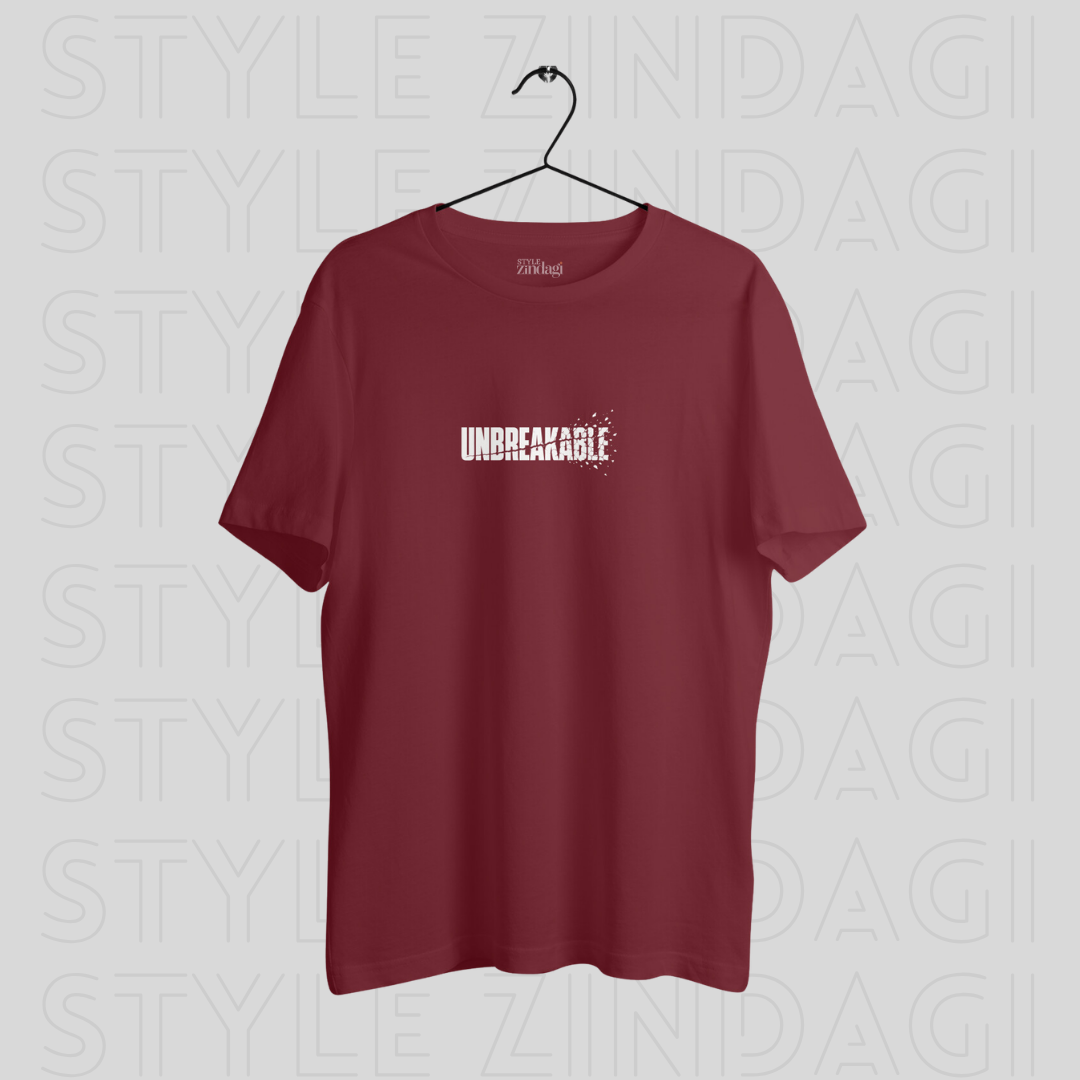 Unbreakable Graphic T-Shirt for Men & Women | Premium Unisex Cotton Tee | Maroon