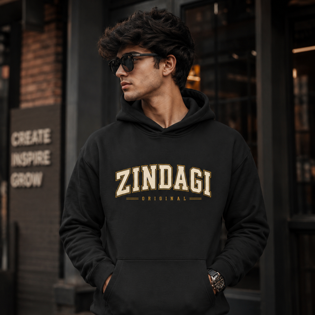 Zindagi Originals Hoodie – Premium Unisex Black Streetwear Hoodie